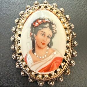 Vintage Cameo Brooch Made in France